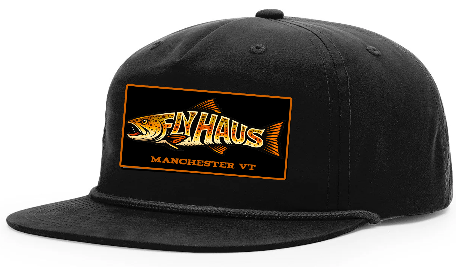 FLY HAUS - Brown Trout  Rope Hat (Black)