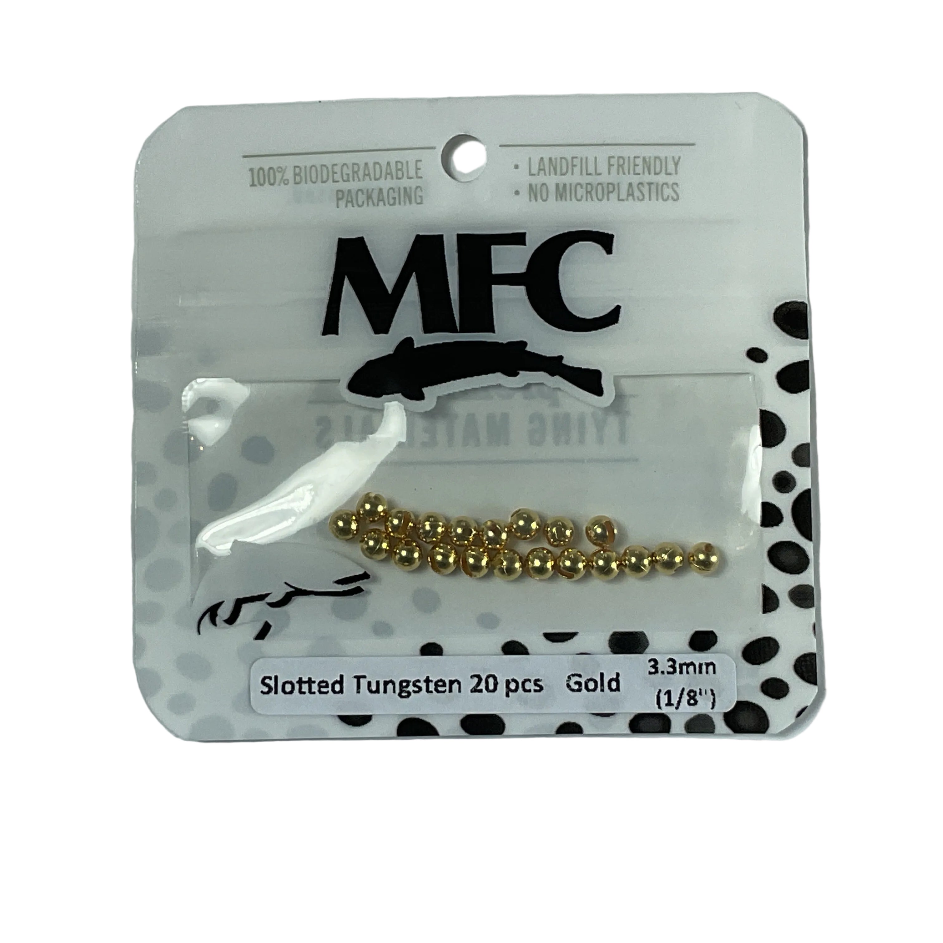MFC - Slotted Tungsten Beads Gold 3.3mm (1/8)