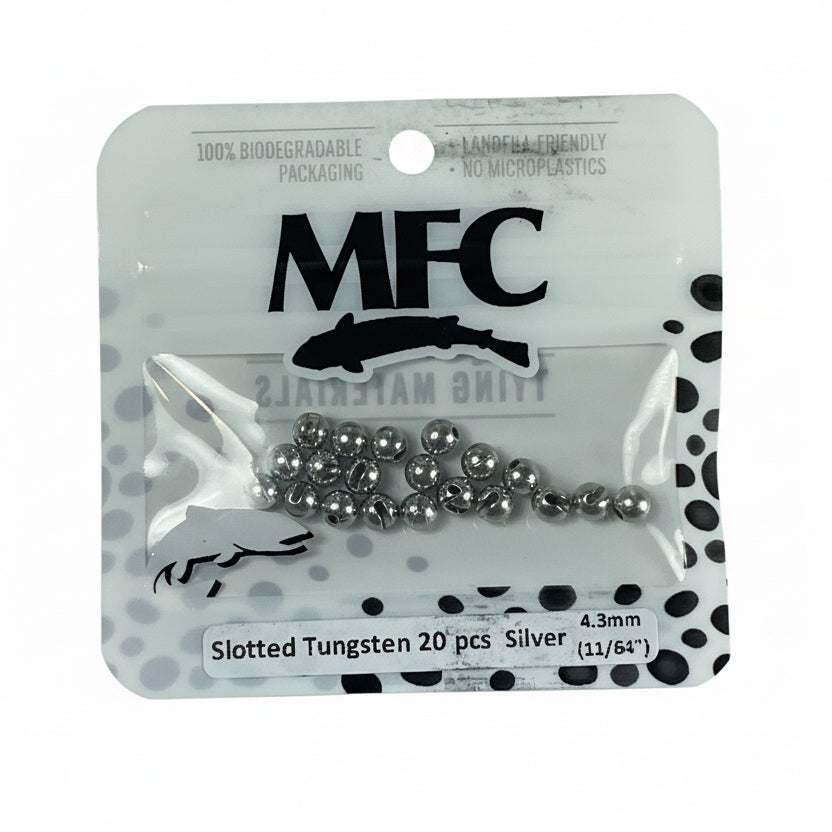 MFC - Slotted Tungsten Beads Silver 4.3mm (11/64)