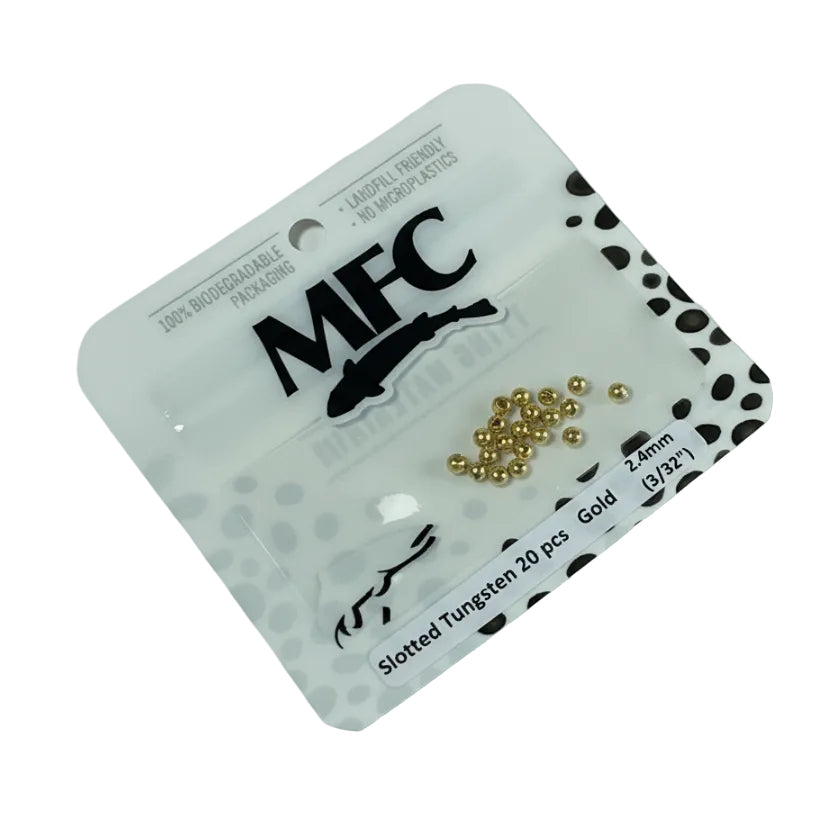 MFC - Slotted Tungsten Beads Gold 2.4mm (3/32)