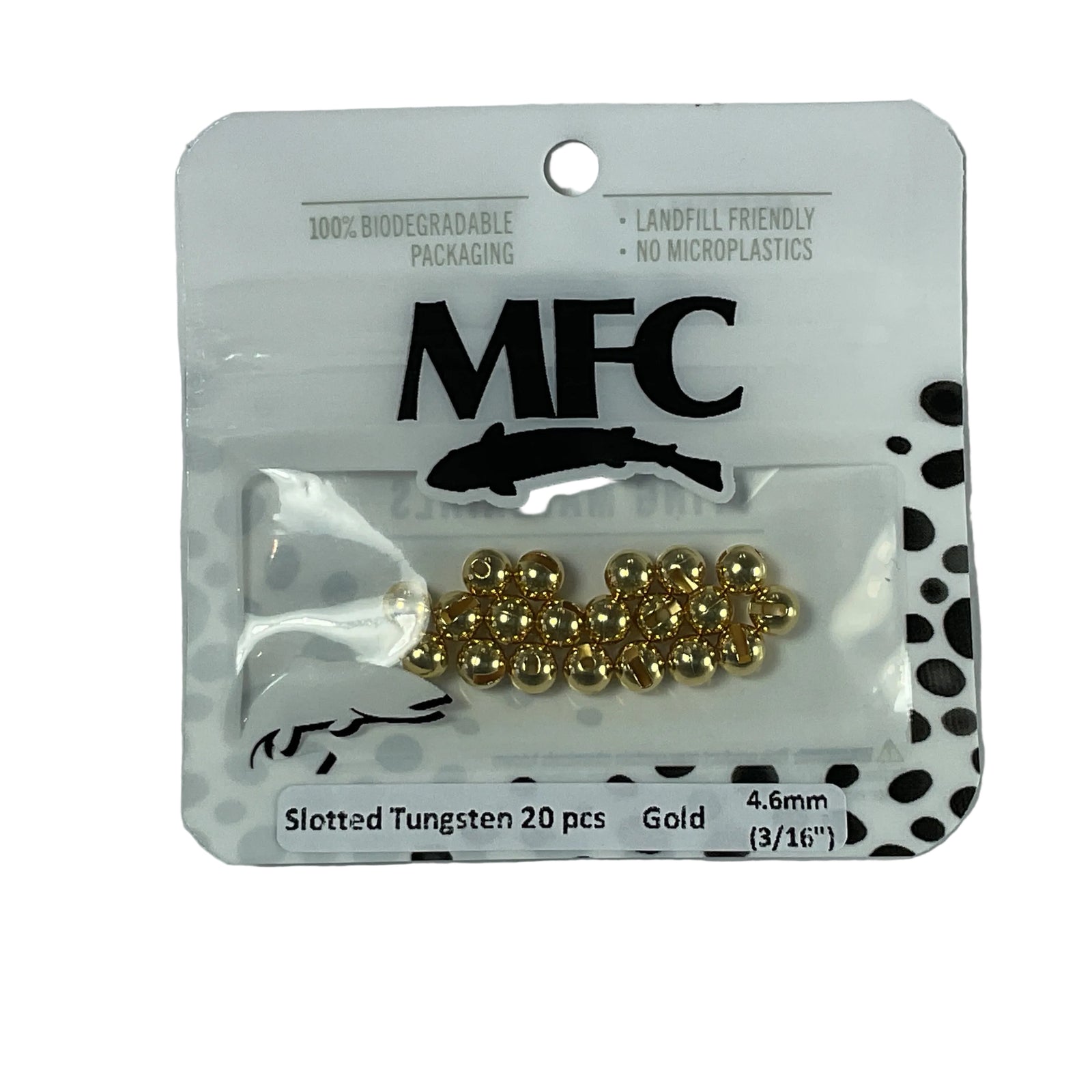 MFC - Slotted Tungsten Beads Gold 4.6mm (3/16)