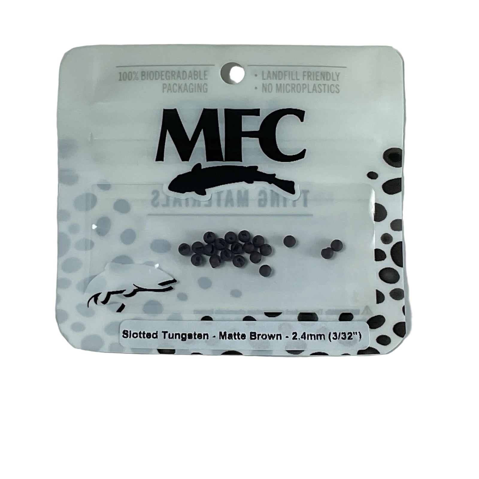 MFC - Slotted Tungsten Beads Matte Brown 2.4mm (3/32)