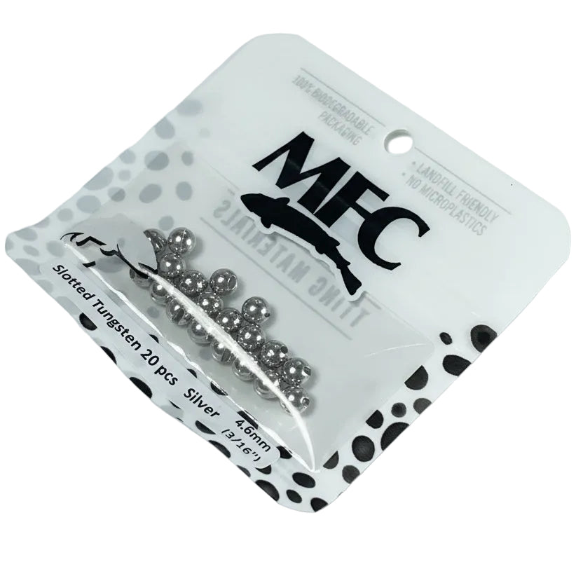 MFC - Slotted Tungsten Beads Silver 4.6mm (3/16)
