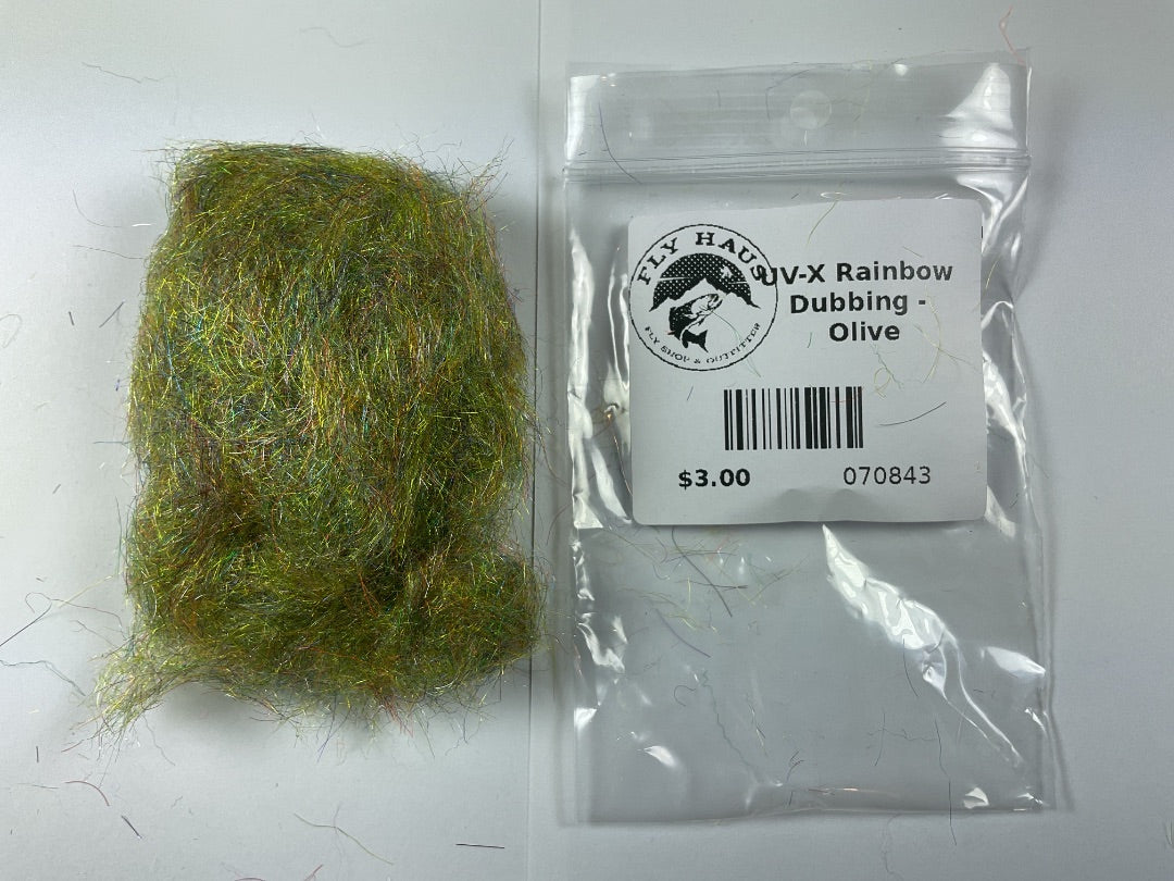 FLY HAUS - UV-X Rainbow Dubbing - Olive