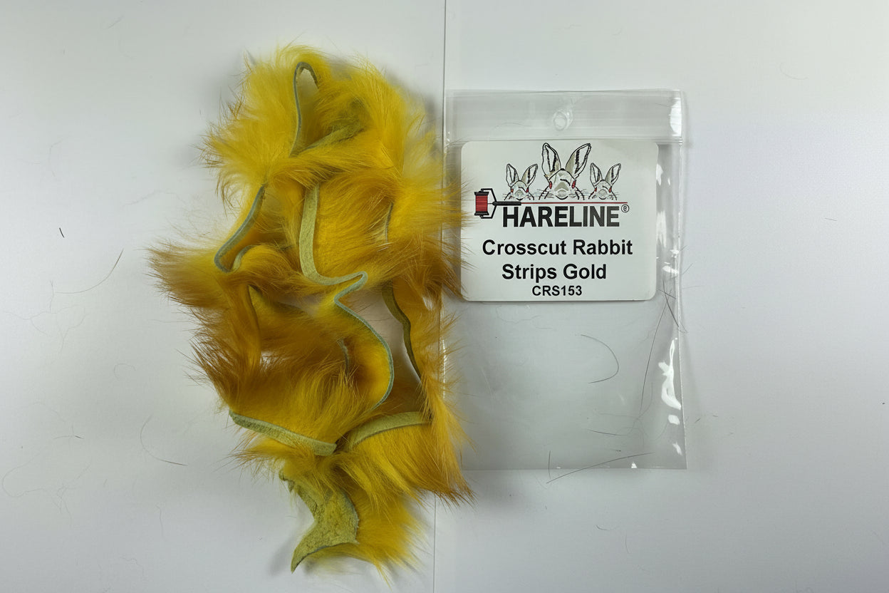 Hareline Crosscut Rabbit Strips Gold