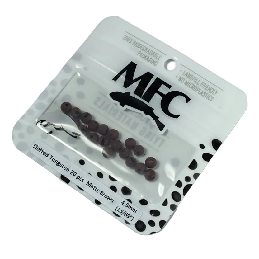 MFC - Slotted Tungsten Beads Matte Brown 4.3mm (11/64)