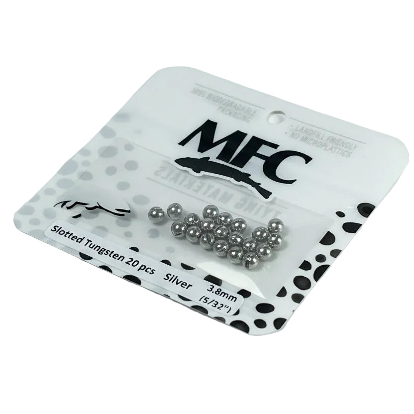MFC - Slotted Tungsten Beads Silver 3.8mm (5/32)