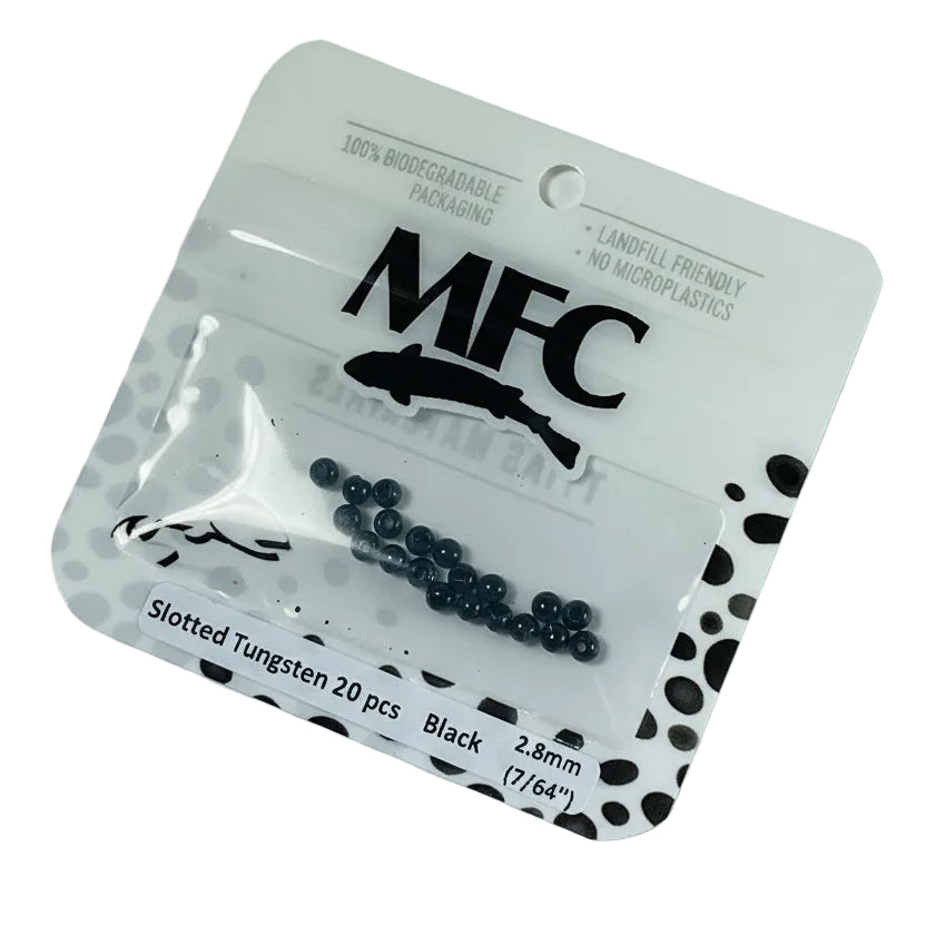 MFC - Slotted Tungsten Beads Black 2.8mm (7/64)