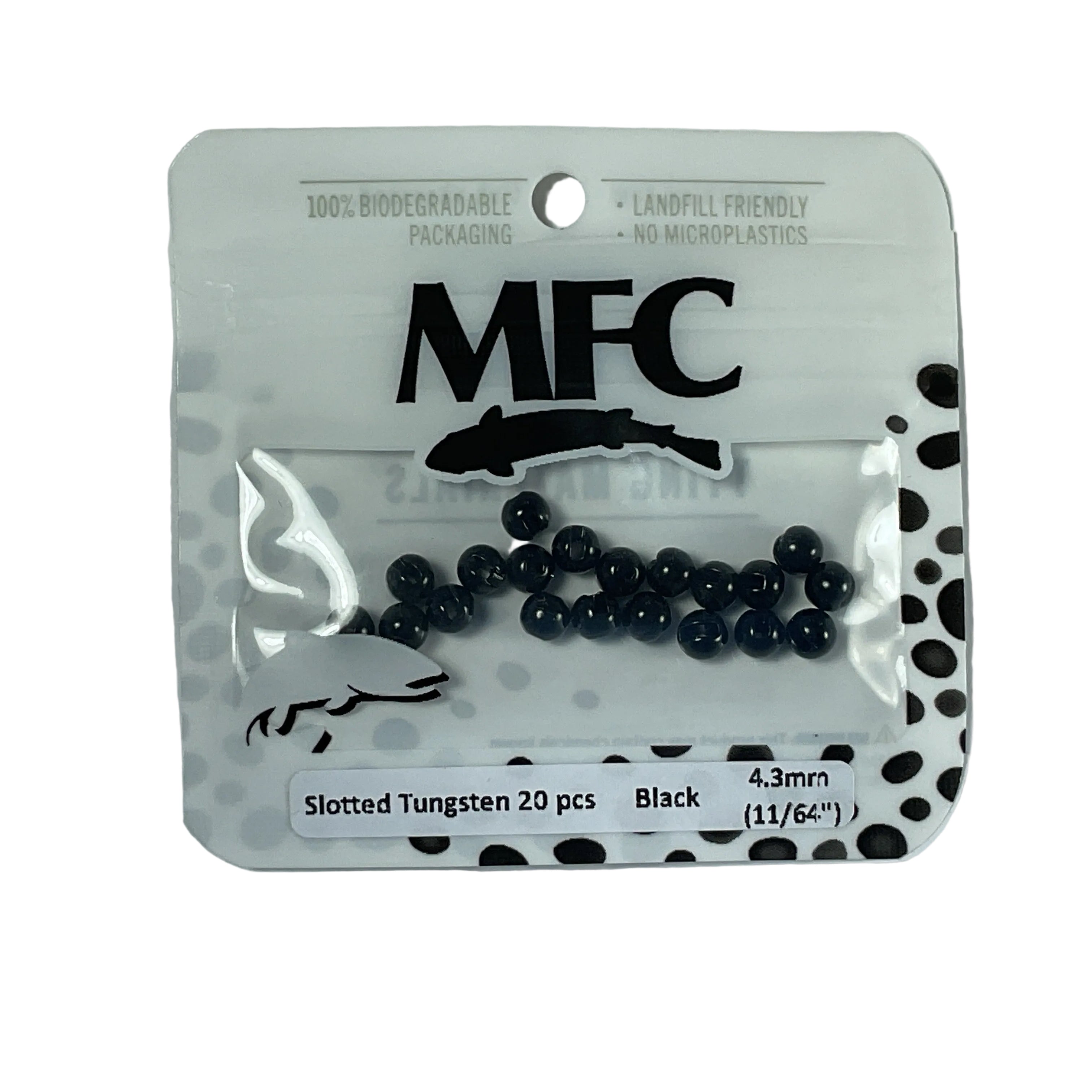 MFC - Slotted Tungsten Beads Black 4.3mm (11/64)