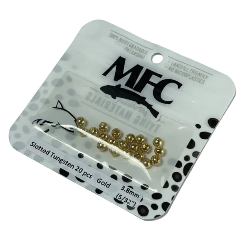 MFC - Slotted Tungsten Beads Gold 3.8mm (5/32)