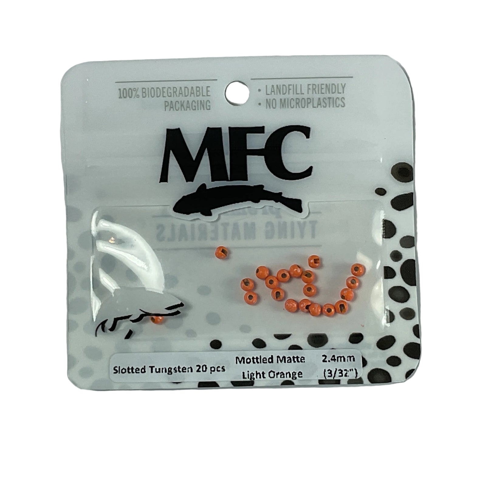 MFC - Slotted Tungsten Beads Mottled Matte Light Orange 2.4mm