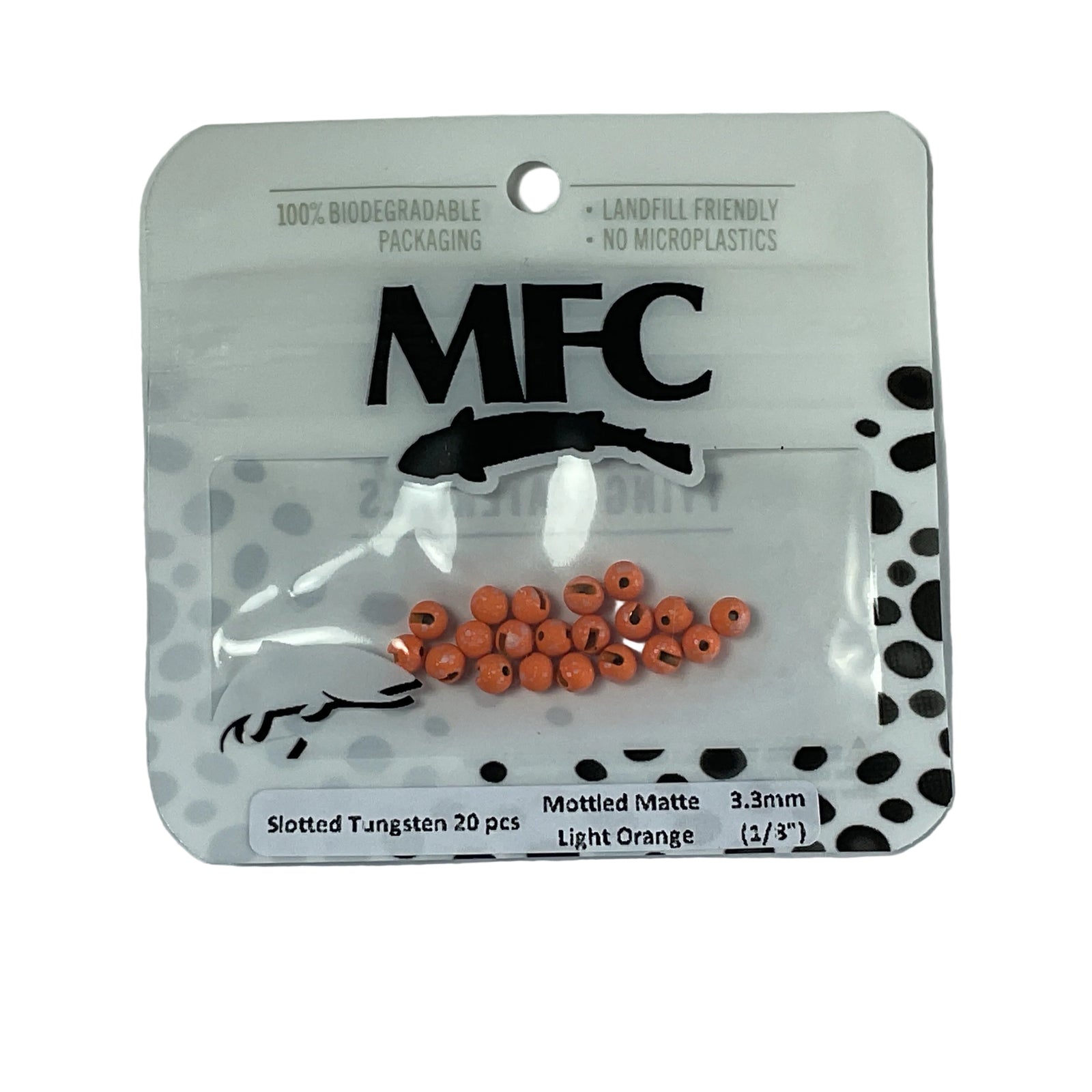 MFC - Slotted Tungsten Beads Mottled Matte Light Orange 3.3mm