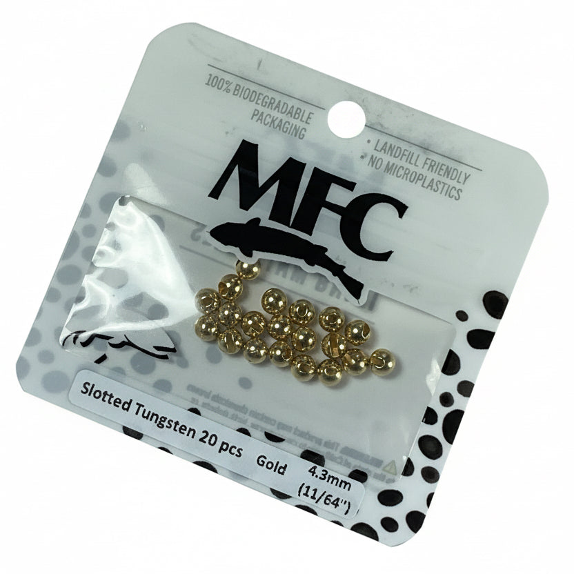 MFC - Slotted Tungsten Beads Gold 4.3mm (11/64)