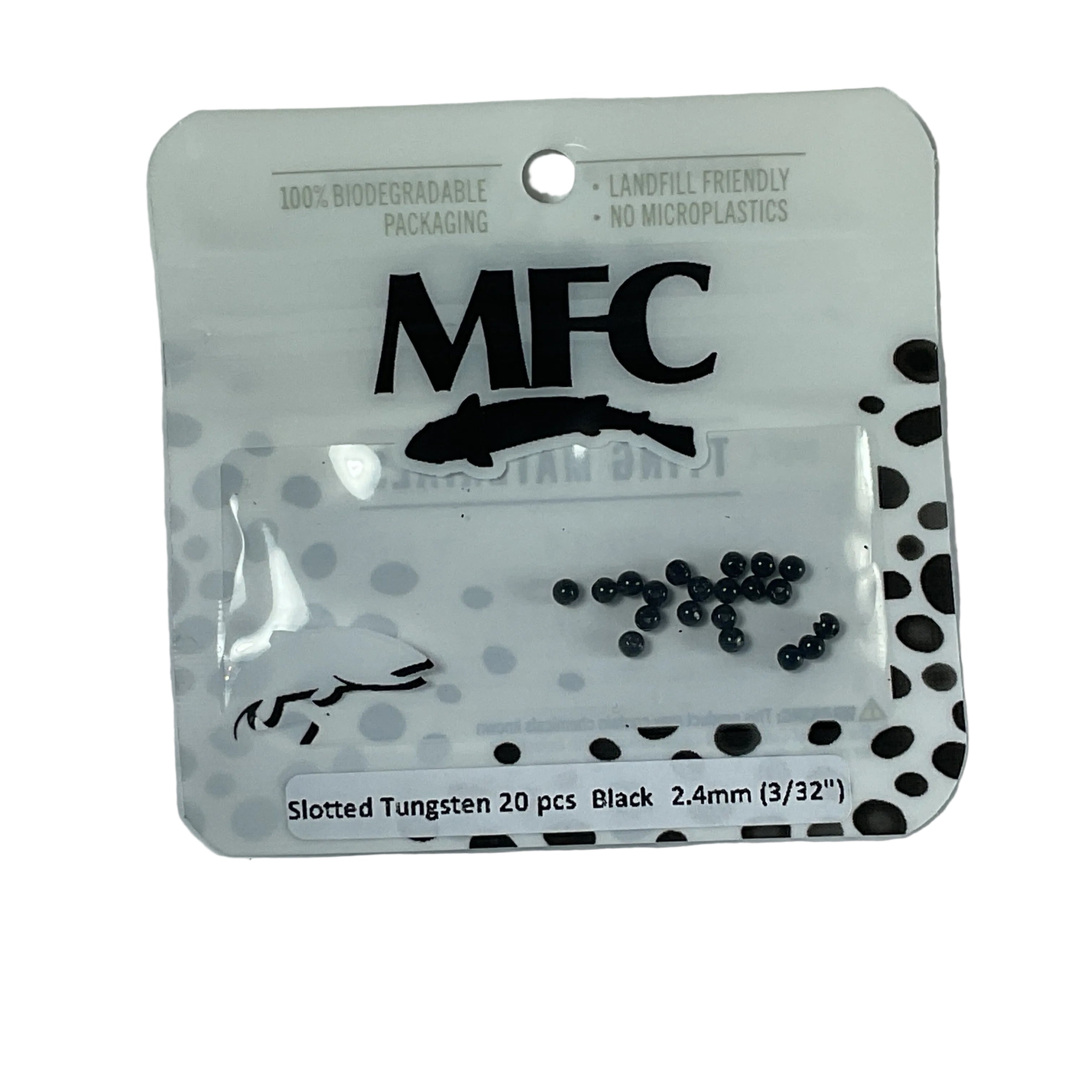 MFC - Slotted Tungsten Beads Black 2.4mm (3/32)