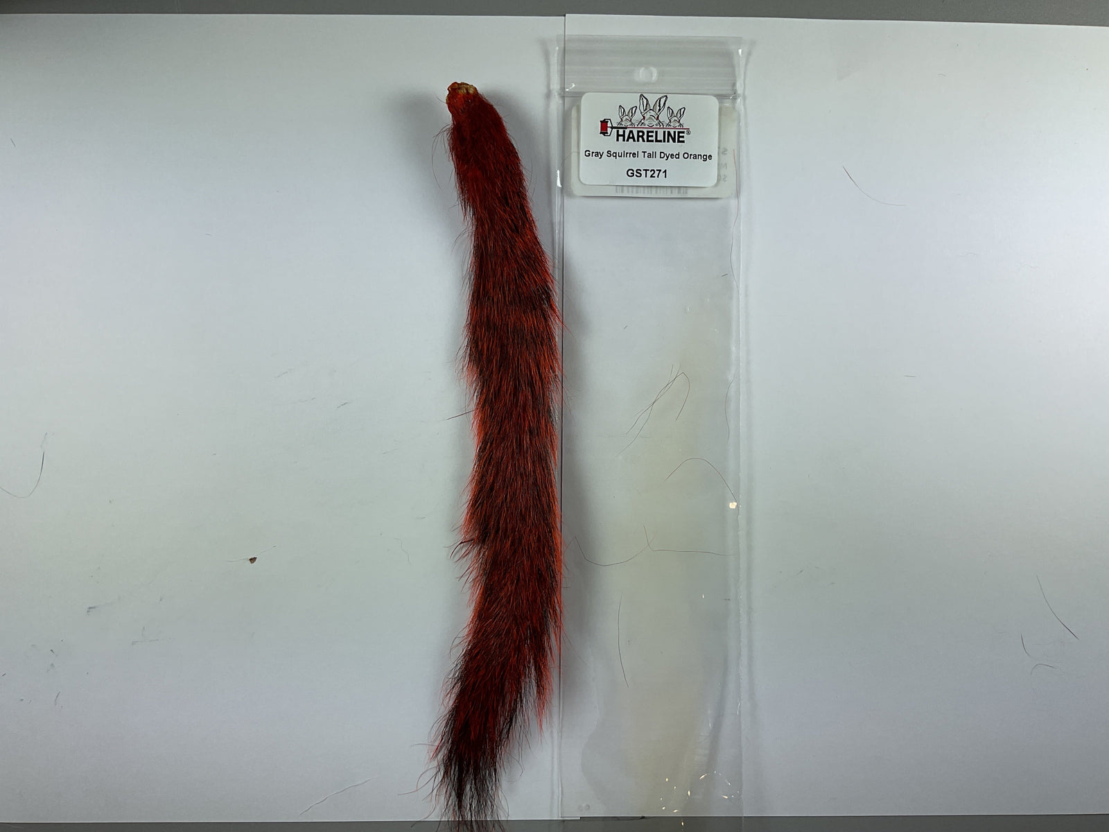 Gray Squirrel Tail Dyed Orange #271