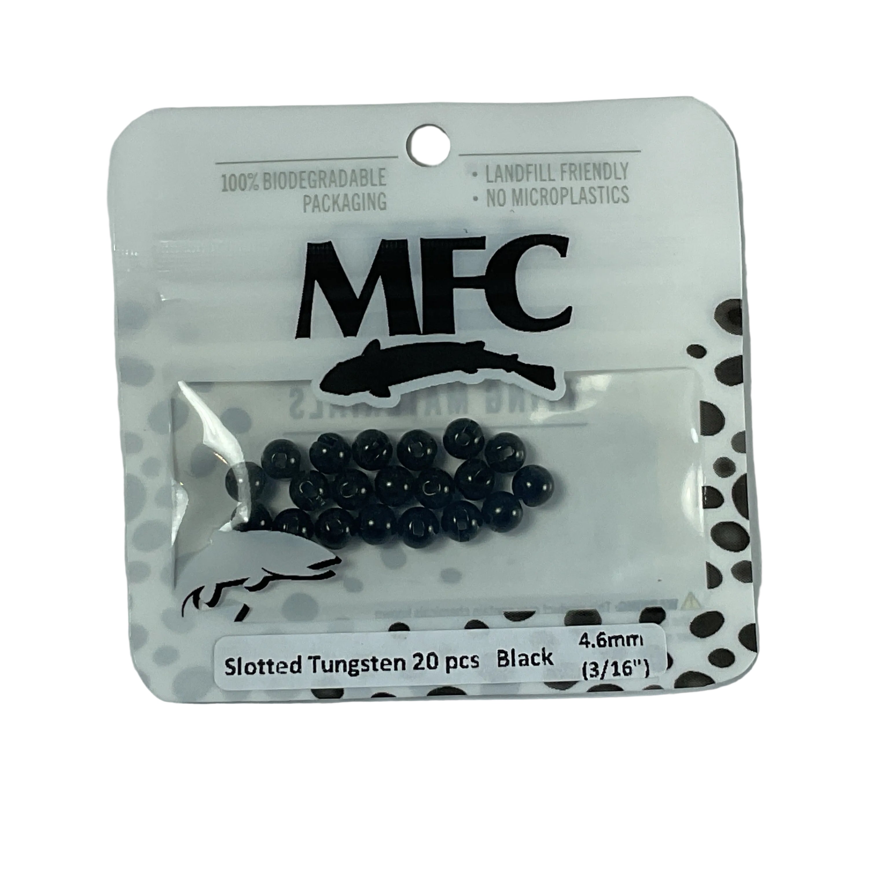 MFC - Slotted Tungsten Beads Black 4.6mm (3/16)
