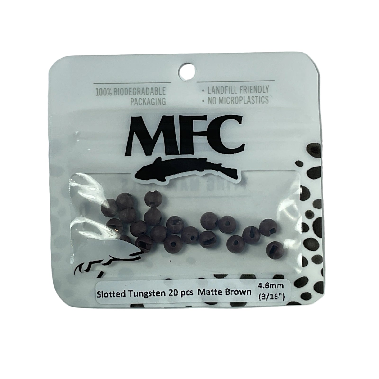 MFC - Slotted Tungsten Beads Matte Brown 4.6mm (3/16)