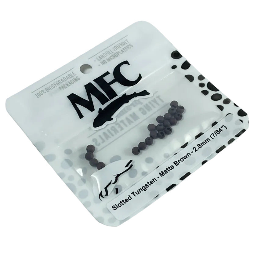 MFC - Slotted Tungsten Beads Matte Brown 2.8mm (7/64)