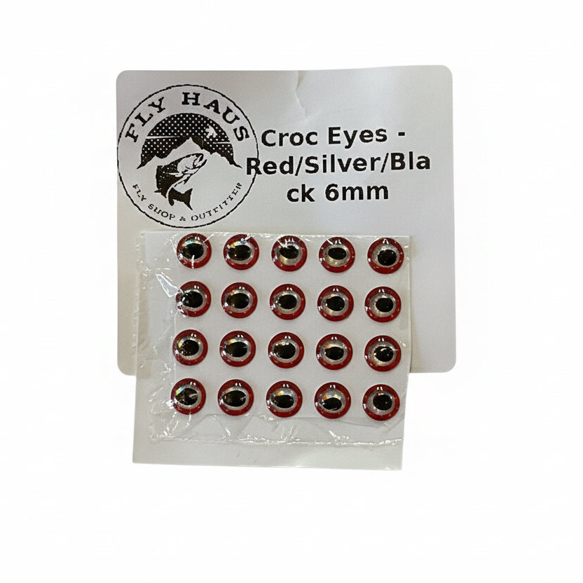 Croc Eyes - Red/Silver/Black 6mm