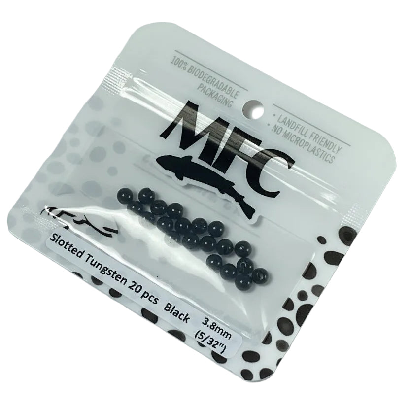 MFC - Slotted Tungsten Beads Black 3.8mm (5/32)