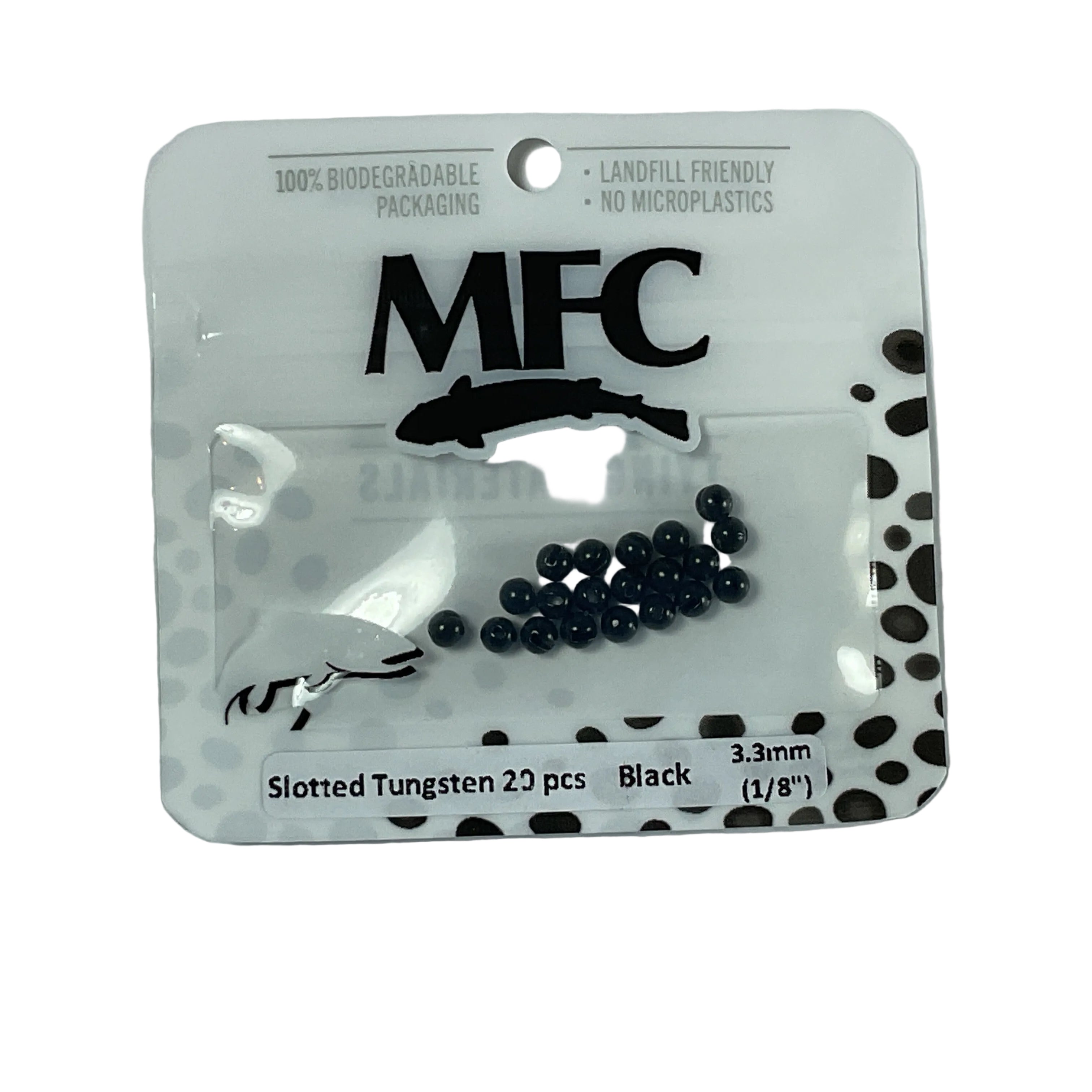MFC - Slotted Tungsten Beads Black 3.3mm (1/8)