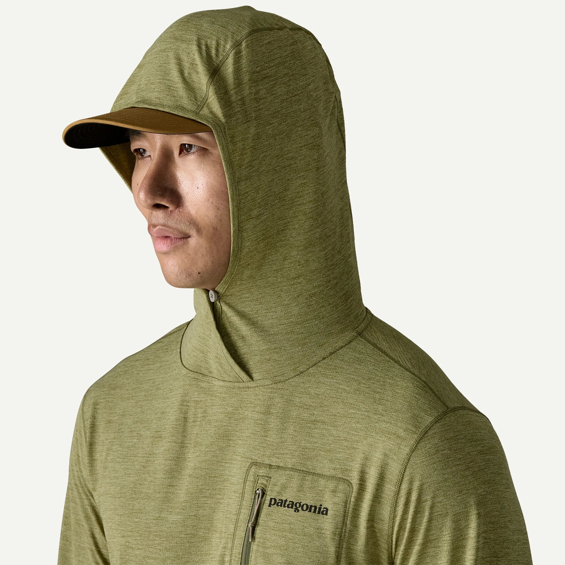 Patagonia - M's Cap Cool Sun Hoody - Fitz Roy Trout - Caper Green