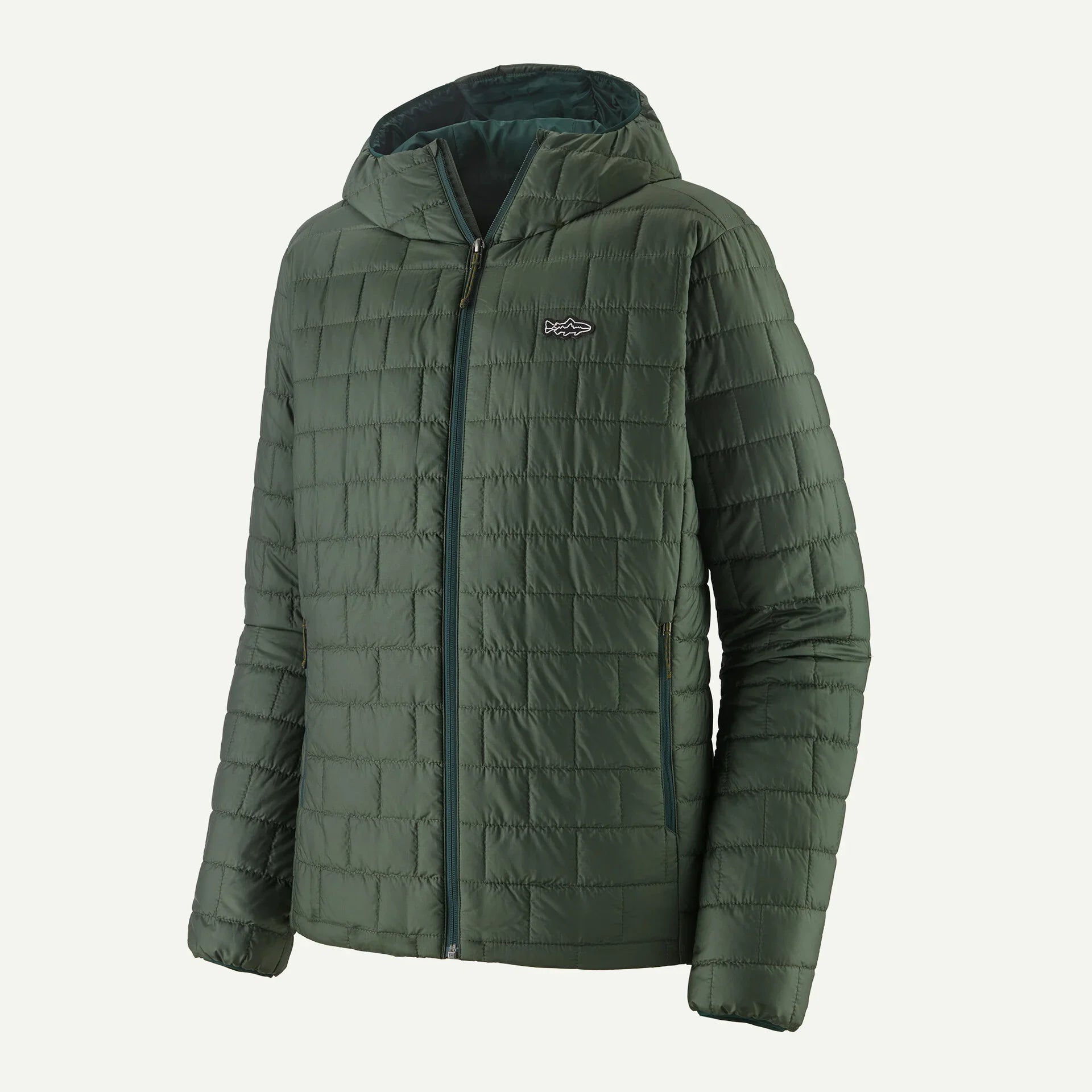 Patagonia - M's Nano Puff Fitz Roy Trout Hoody - Old Growth Green